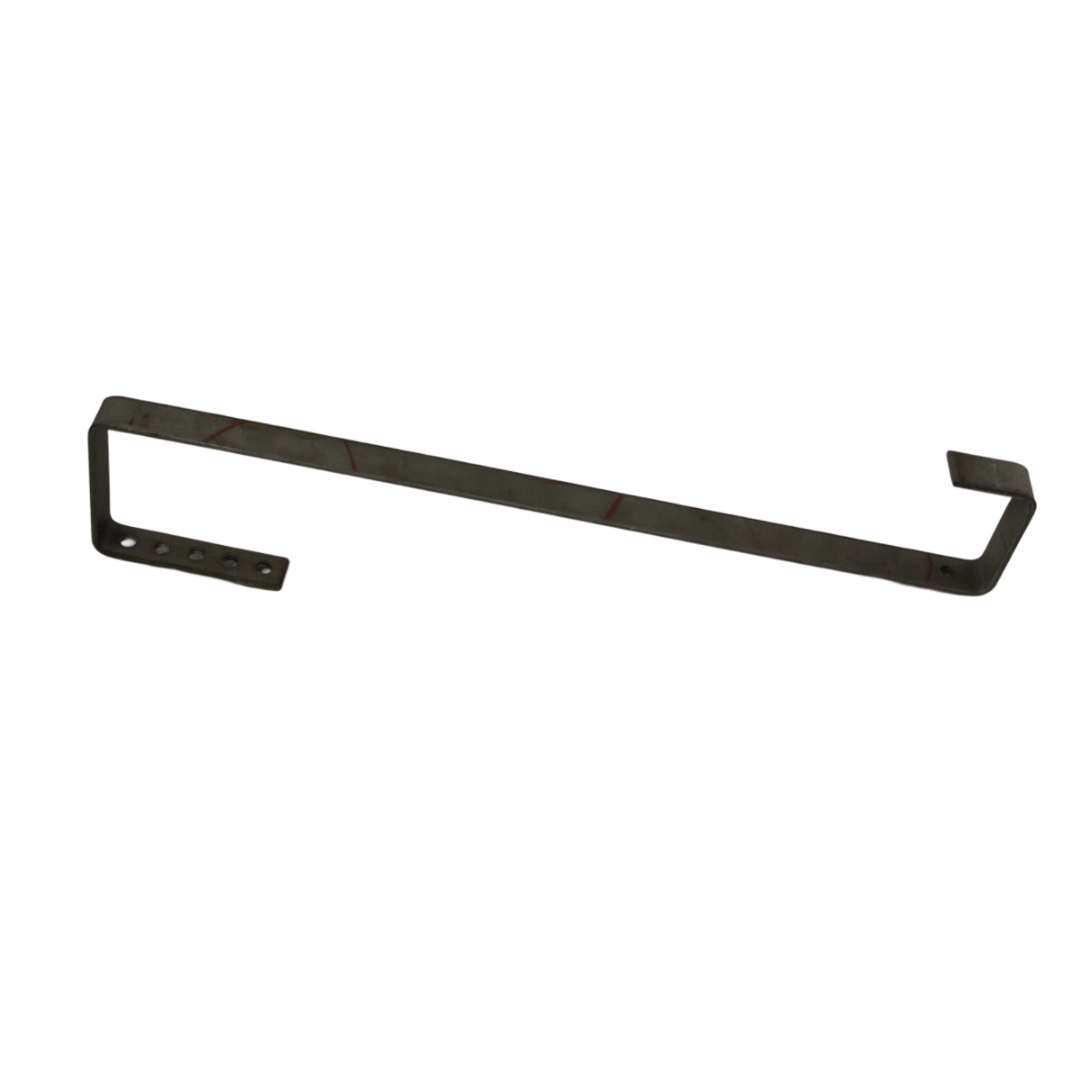 Dachhaken HP22 Montageset mit dunklem Metallhaken, rechts gebogen, mit Befestigungslöchern