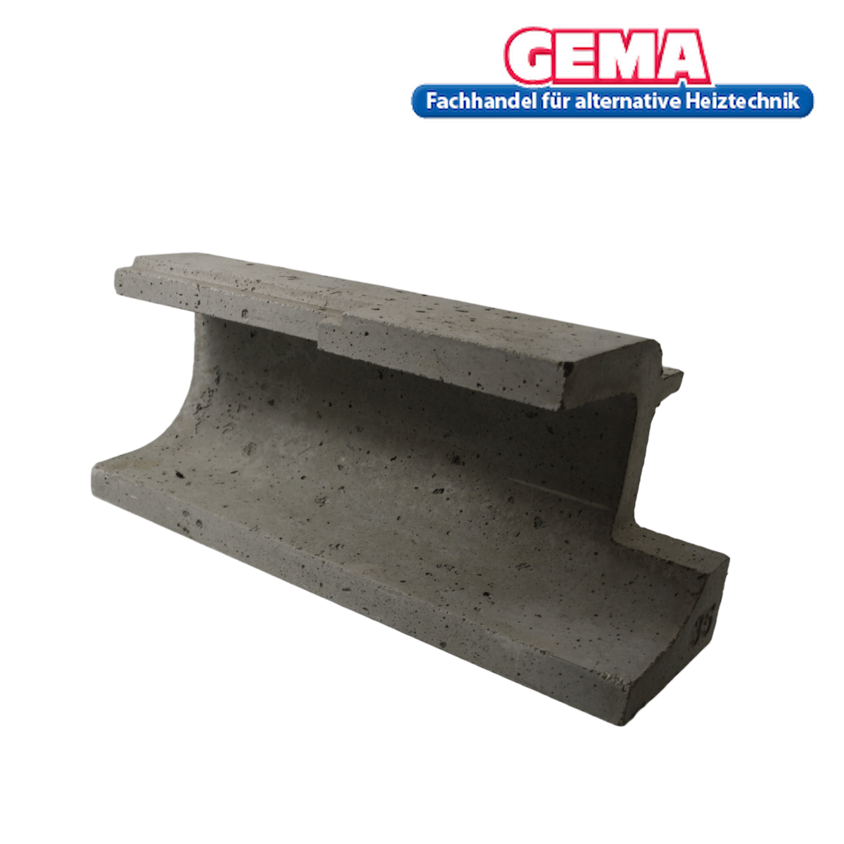 Graues, vorgefertigtes Beton-I-Träger mit flacher Oberseite und gebogener Unterflansch, ideal als Originalersatzteil attack holzvergaser