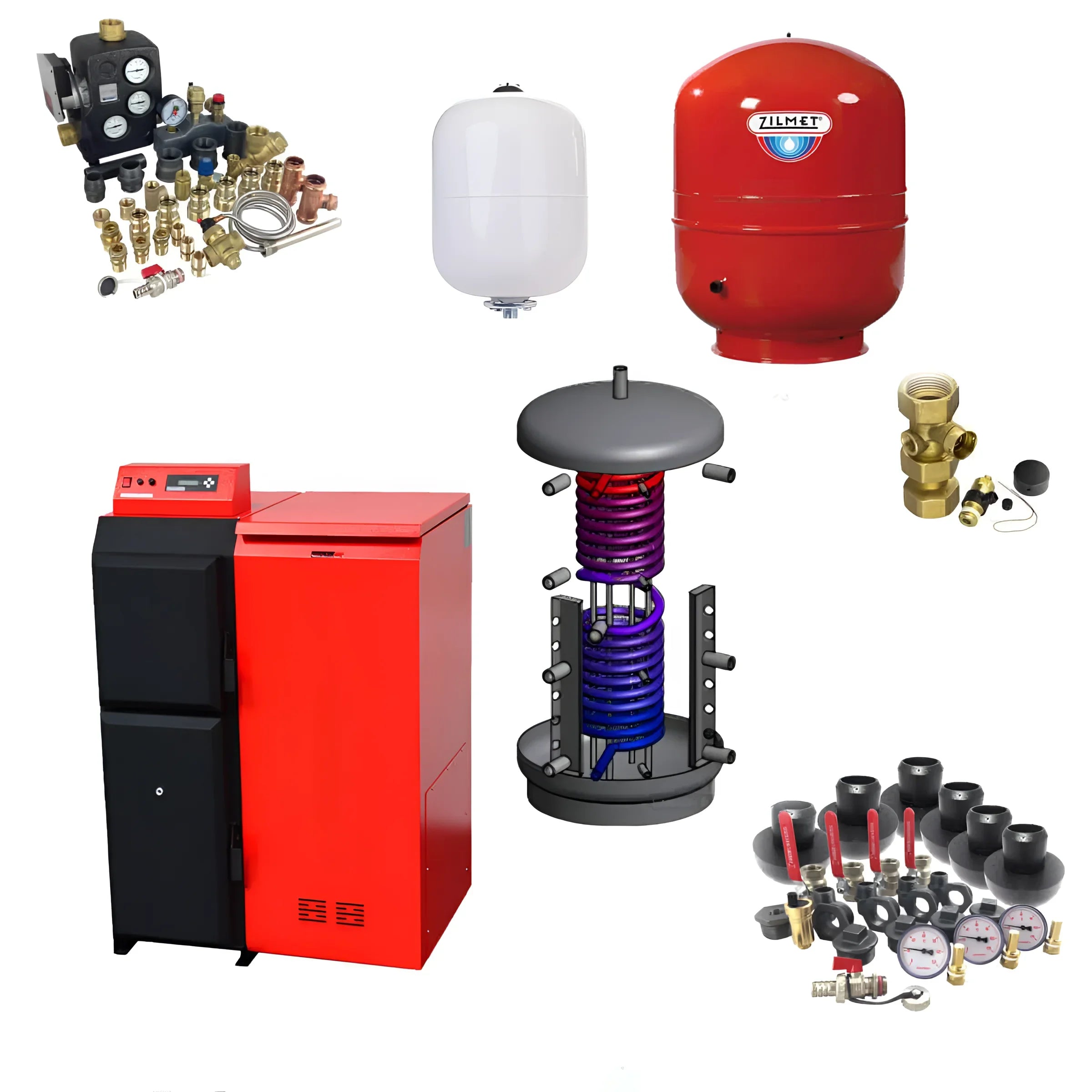 Komplettpaket Thermoflux Pelling 35 ECO mit Heizeinheit 🔥 und Abflusskomponenten 💧 für effiziente Heizlösungen.