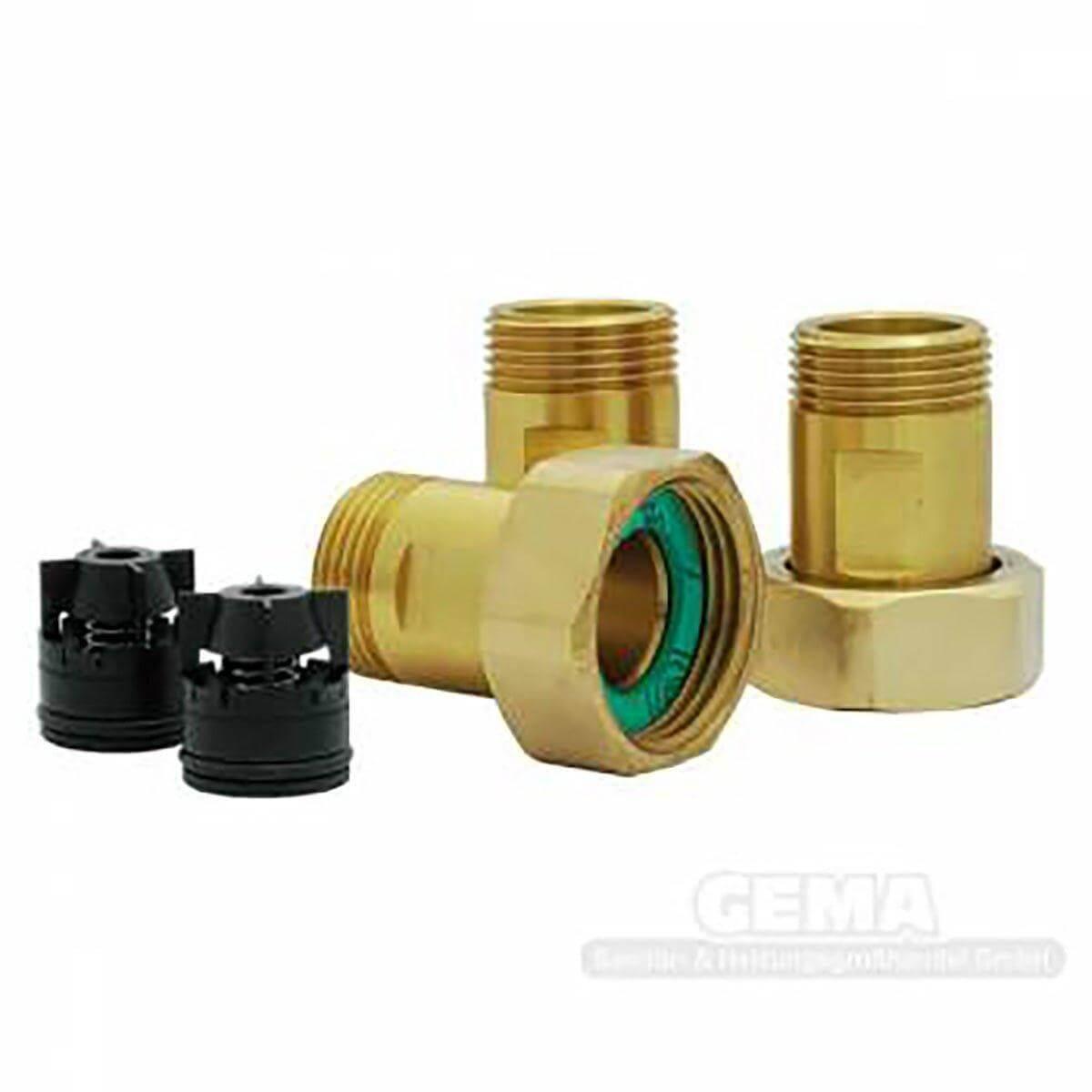 Brass verschraubungssatz mit Außengewinde und Backflow Prevention Valve für Sanitär