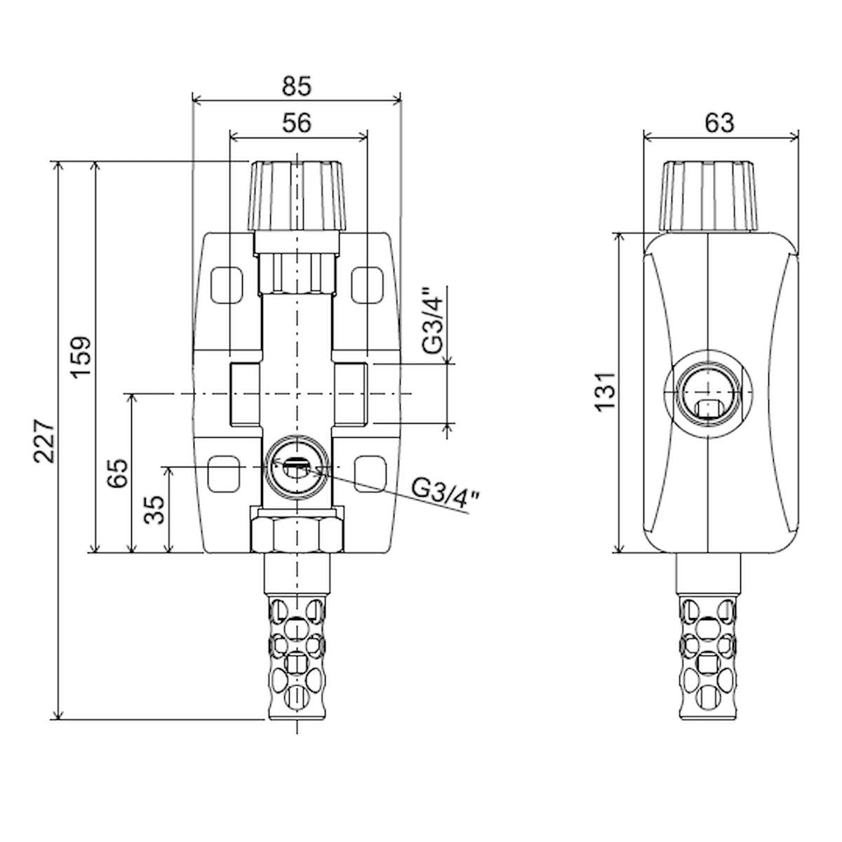 Regulus DBV2 Ÿ" doppelte Thermische Ablaufsicherung - 2 - Wege - Ventil - GEMA Shop