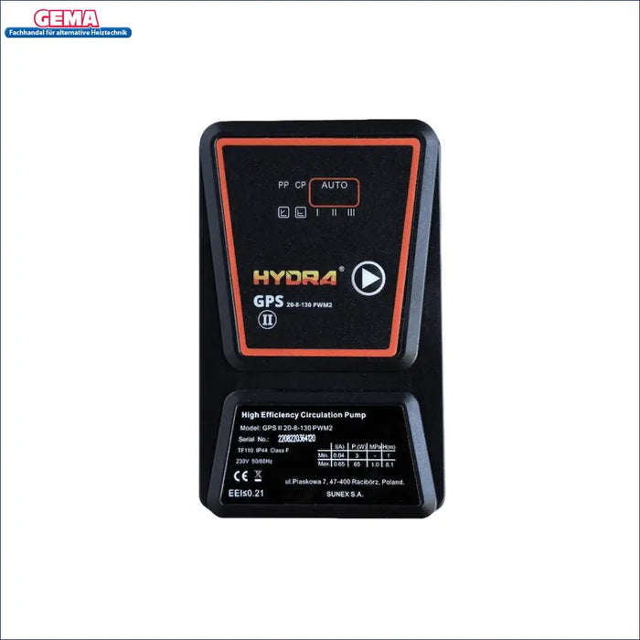 Schwarze Kreiselpumpe mit orangefarbenem Rand für Solar, Ersatz für Wilo YONOS PARA ST15/7 PWM2