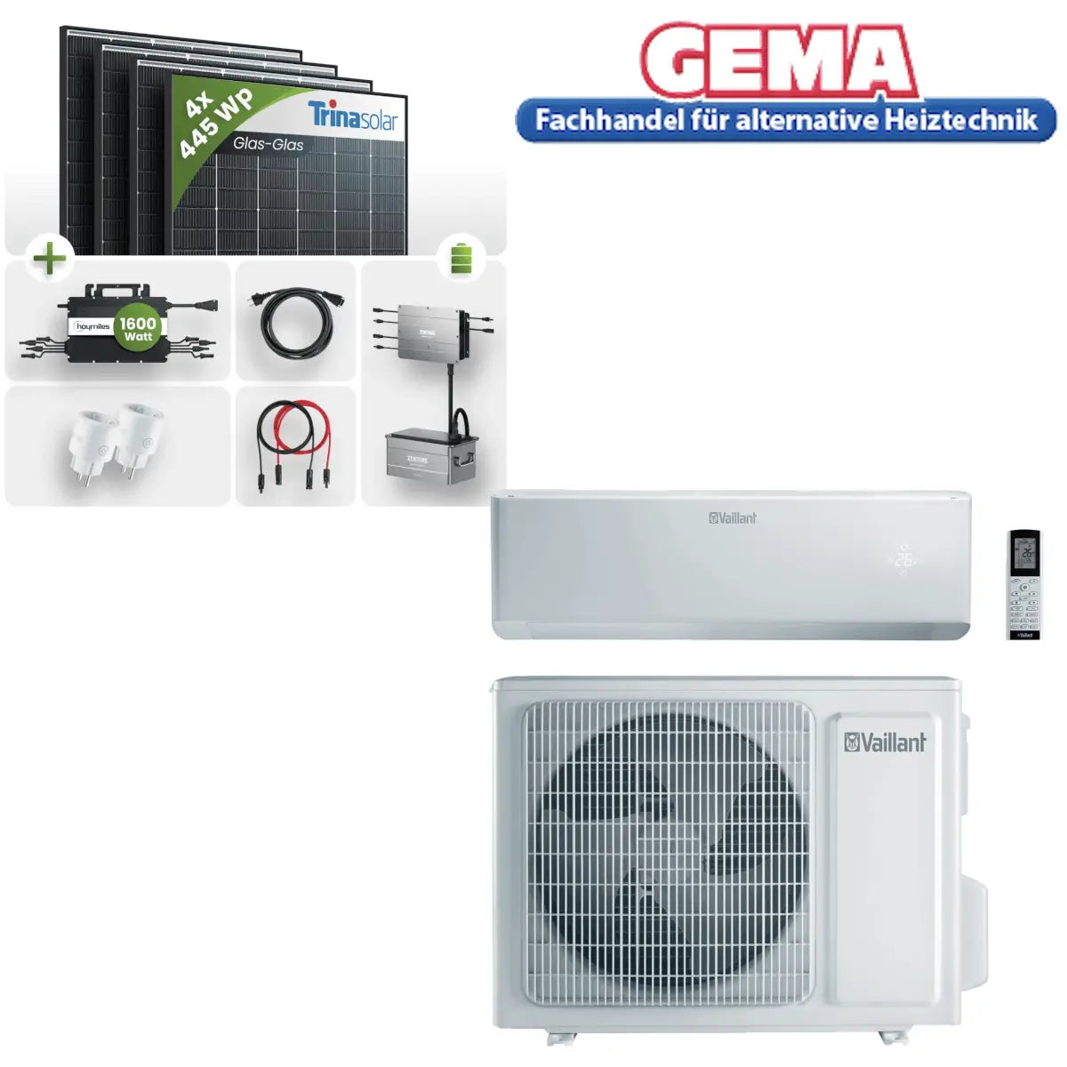 PV Paket mit Speicher und Zusatzgerät.