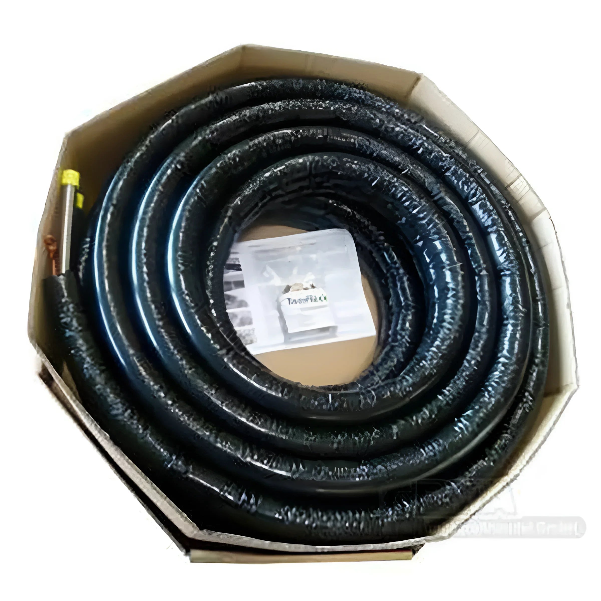Coiled black insulated tubing in box for Solarleitung Doppelrohr DN20 with UV-beständiger Isolierung