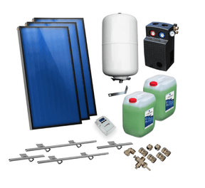 Solarpaket Flachkollektoren AMX2.51  7.59 m² für Schrägdach.