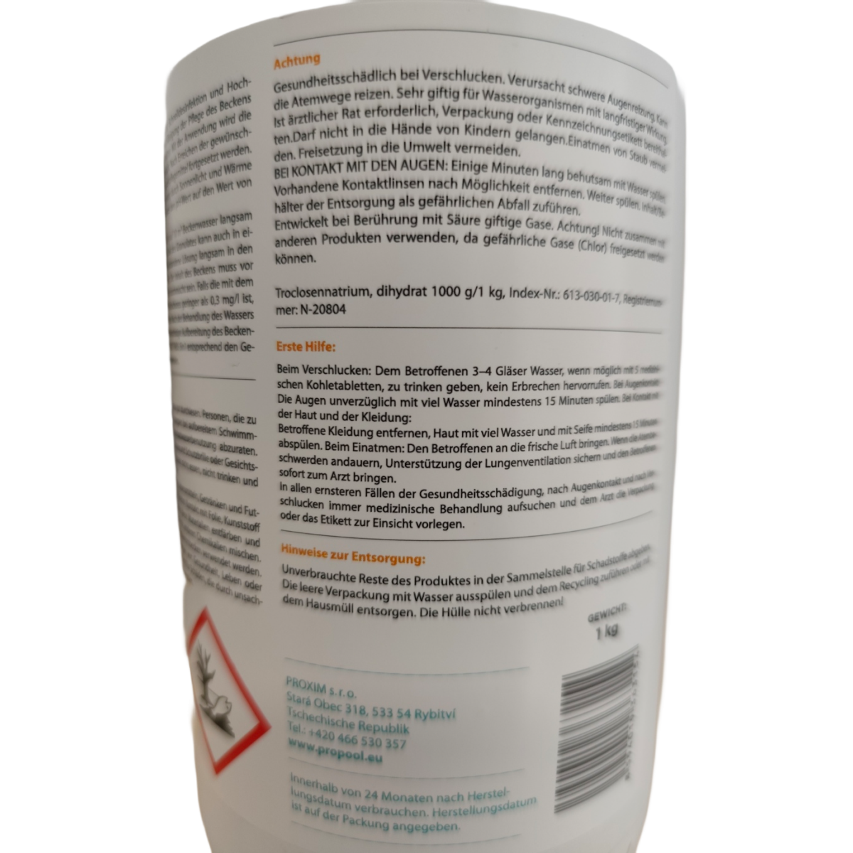 Chlorgranulat 1 kg – Effiziente Wasserdesinfektion  Poolwasserpflege.