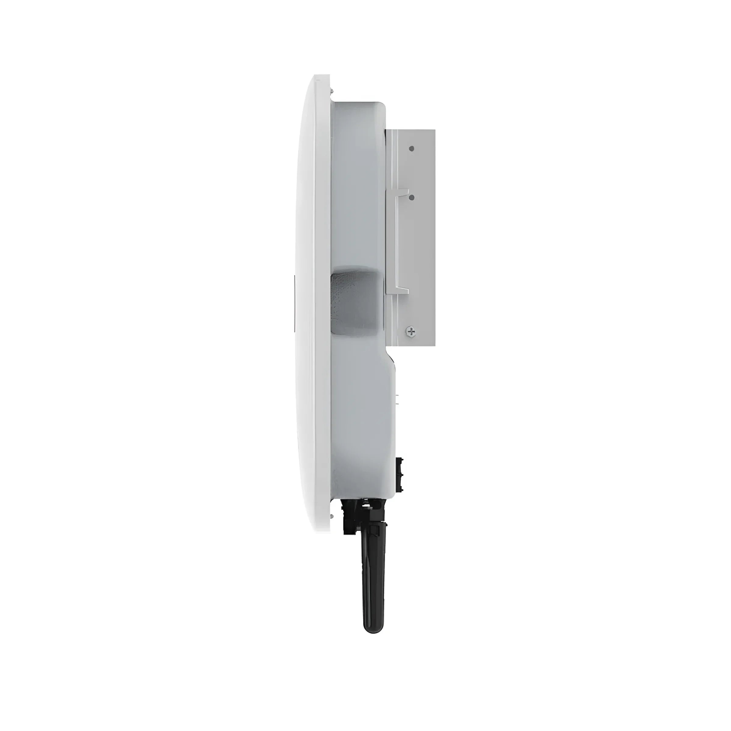 Seitenansicht eines weißen Solarwechselrichters mit Antenne für 10 kWp PV-Anlage ⚡🔋.