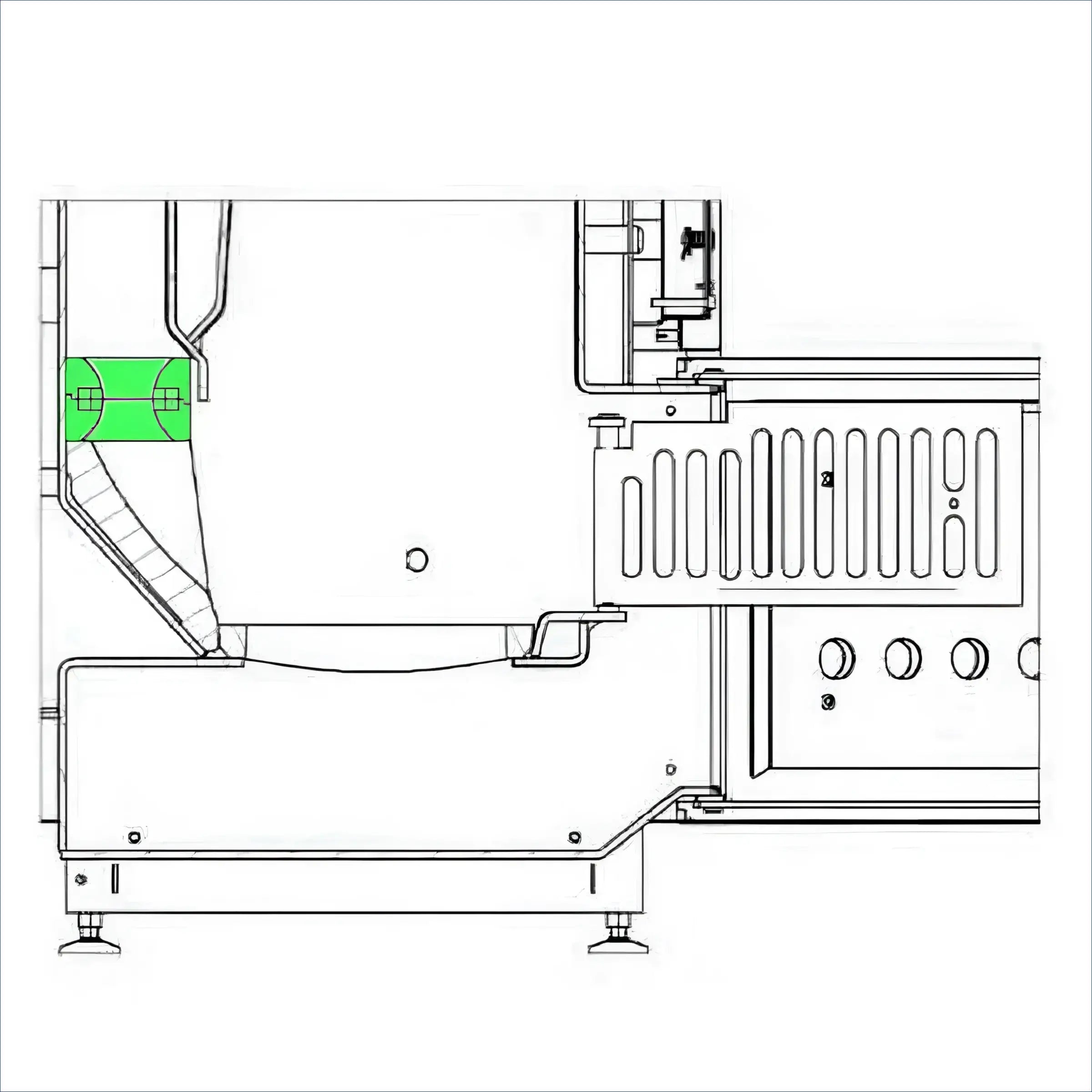 Industrieschema des Original Defro DS 25 und DS 32 kW Sekundärstein mit 80x400x95mm