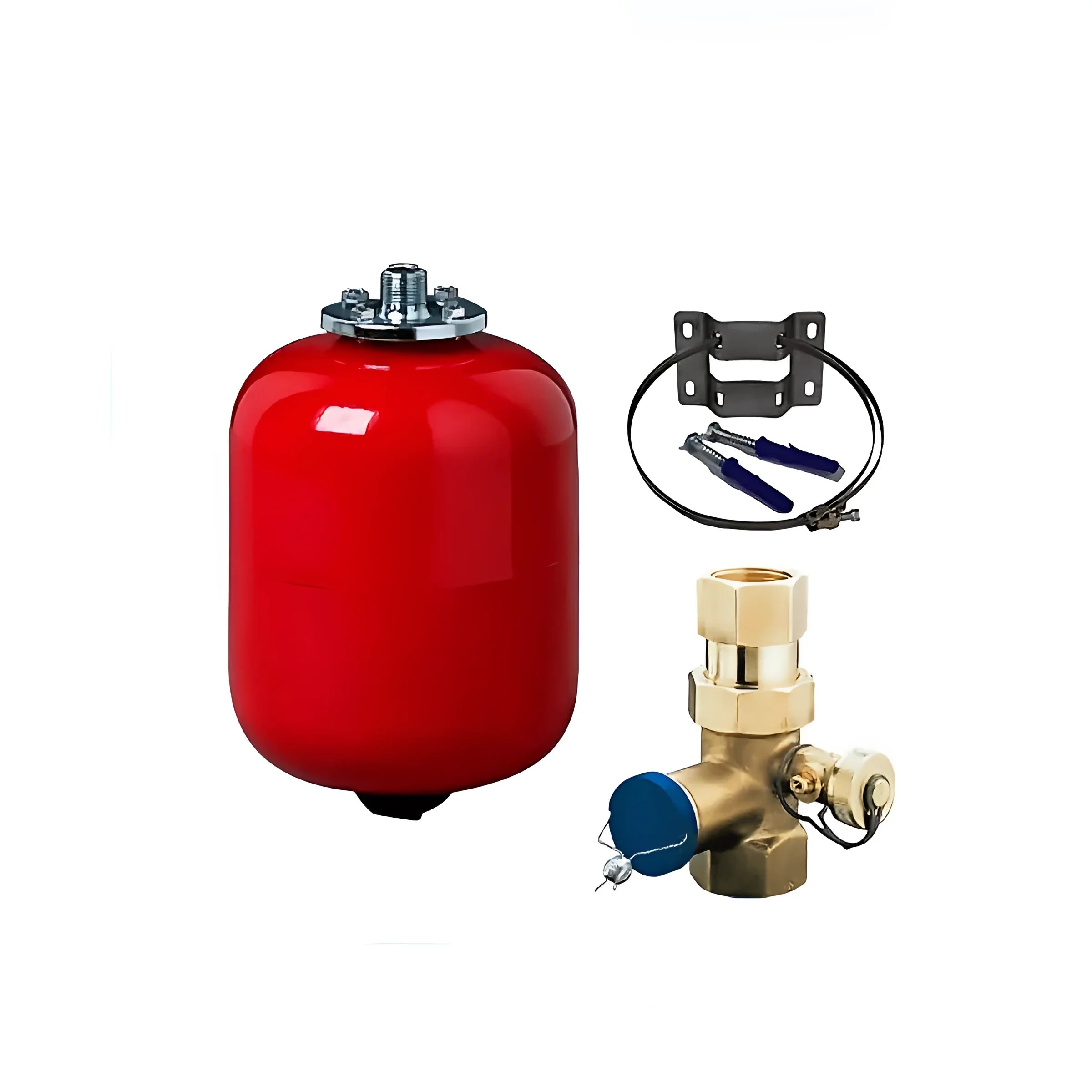 🔴 Druckausgleichsbehälter mit Zubehör wie Ventil und Halter für Thermoflux Pelling 35 ECO Pelletheizung.