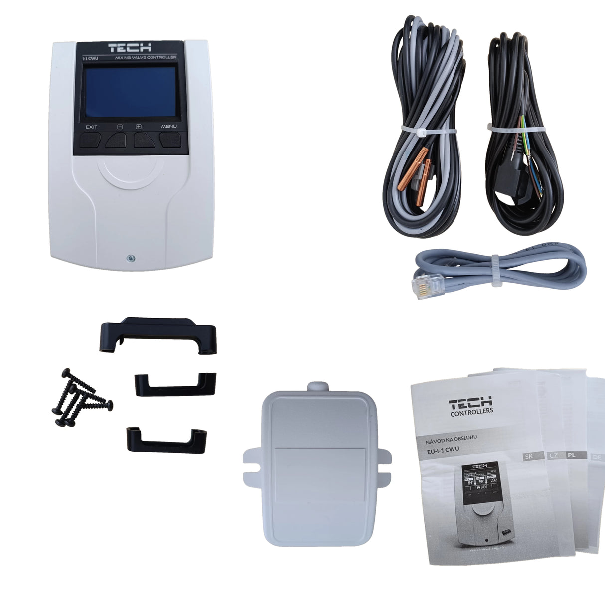 TECH i-1 CWU šildymo kontūro valdiklis kompensuojamas oro sąlygomis – maišymo vožtuvas + karšto vandens siurblys