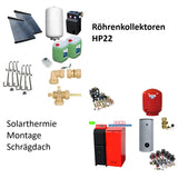 Solarpaket Röhrenkollektor mit Thermoflux Pelling Eco und Hygienespeicher.