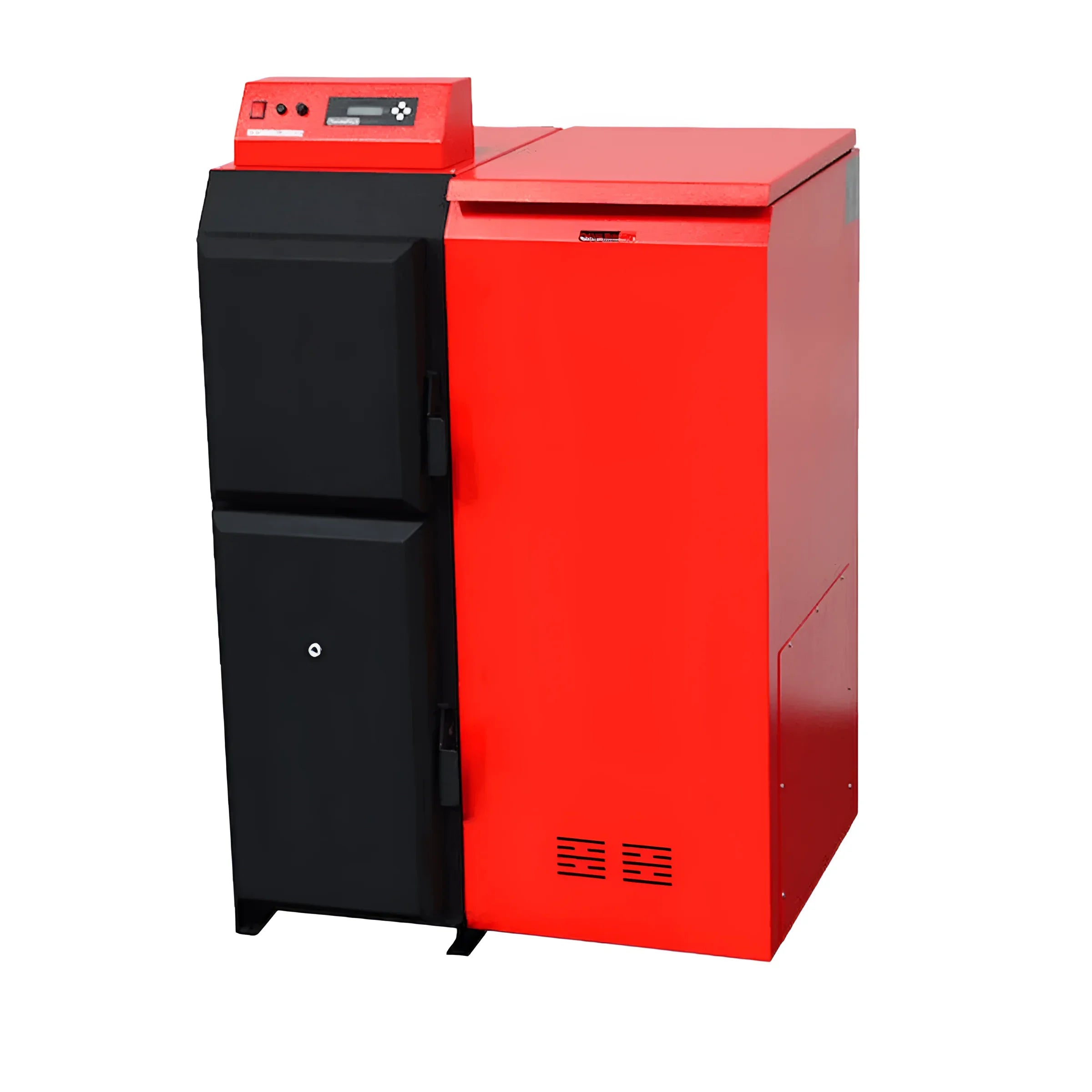 Red und schwarze Heizungsanlage Pelletekessel Thermoflux Pelling 35 ECO, Komplettpaket Thermoflux Pelling