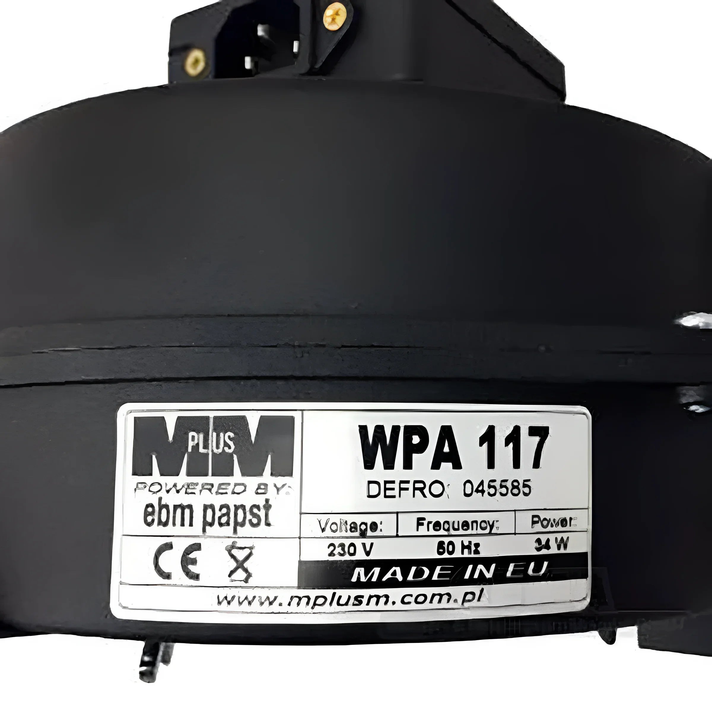 Schwarzes elektronisches Steuerungssystem am Gebläse WPA 117 für optima komfort plus