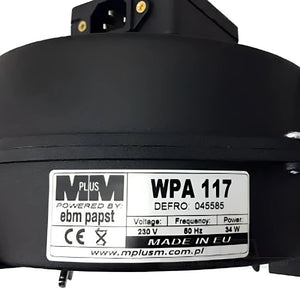 Schwarzes elektronisches Steuerungssystem am Gebläse WPA 117 für optima komfort plus
