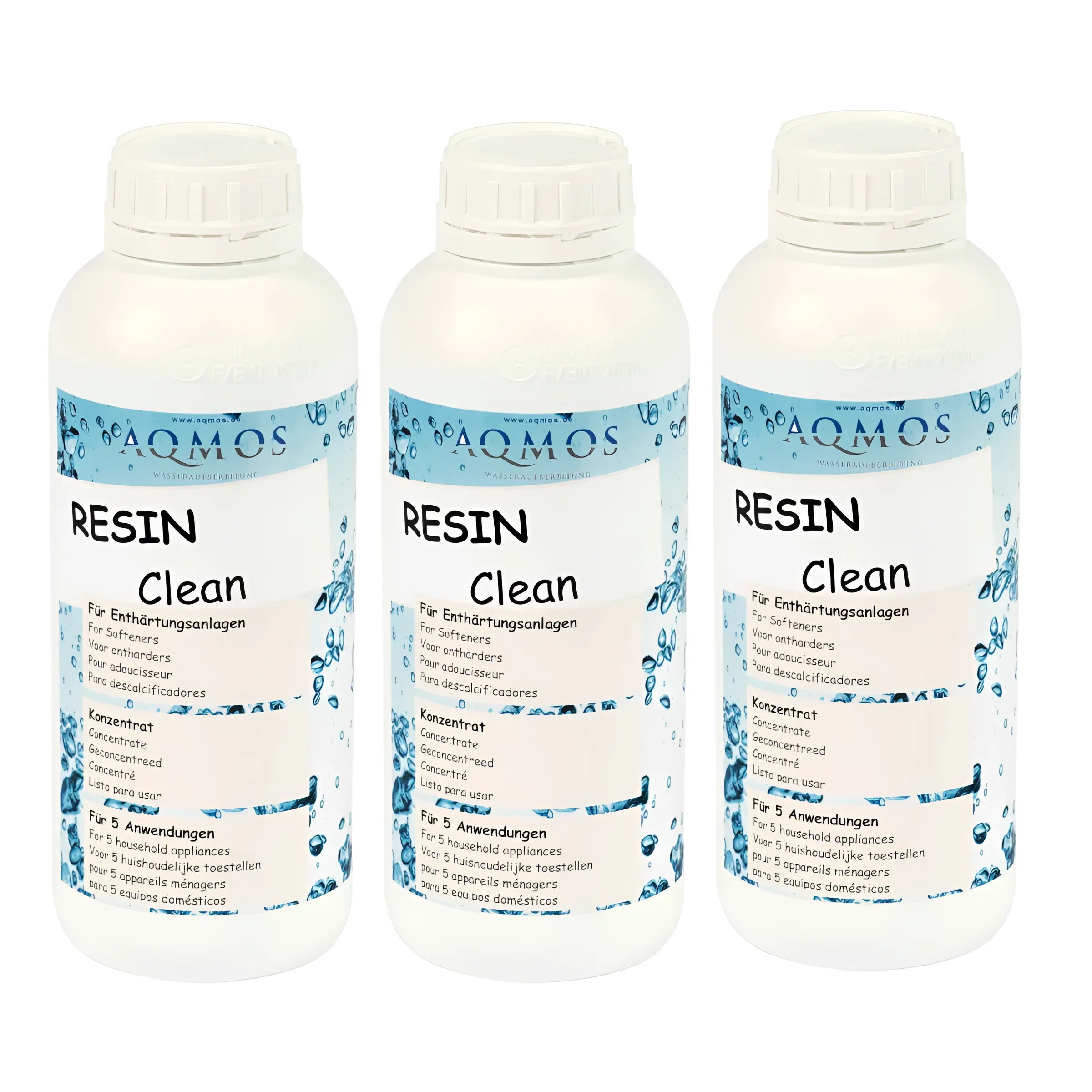 Drei Flaschen Resin Cleaner für leistungsstarken Ionenaustauscher