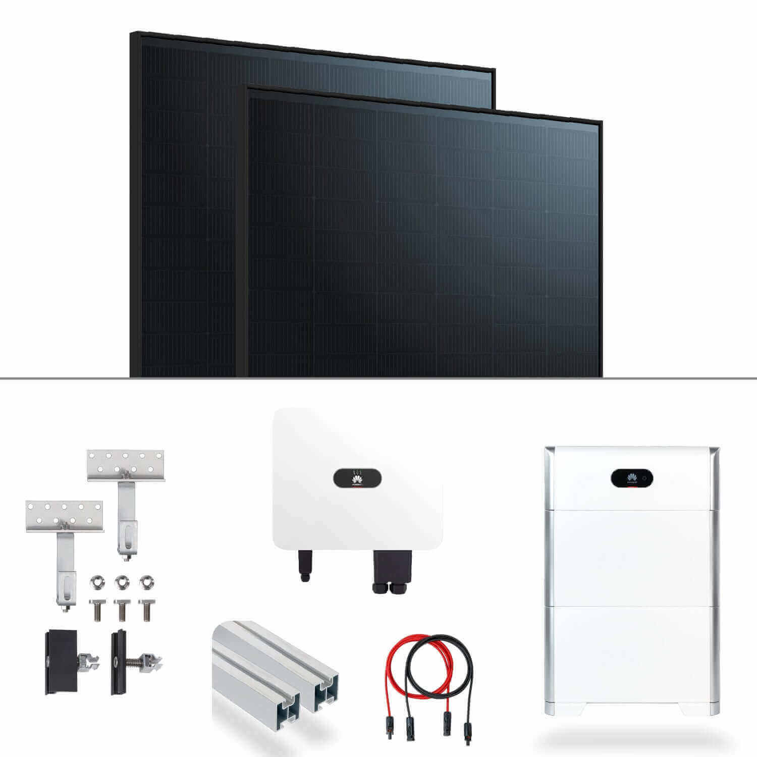 Huawei Hybrid Wechselrichter & Zubehör für PV-Anlage mit ⚡️Speicher. 2x Solarpanels, Montagesets, Batterien, Kabel.