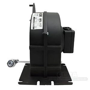 Schwarzer Gebläsemotor für WPA 117 Defro mit elektronischer Steuerung und Optima Komfort Plus