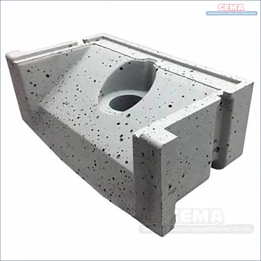 Grauer Betonblock mit zentralem Loch für Heizkessel und Boiler, langlebig und robust