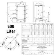 Heizwasser Pufferspeicher 500 Liter - GEMA Shop