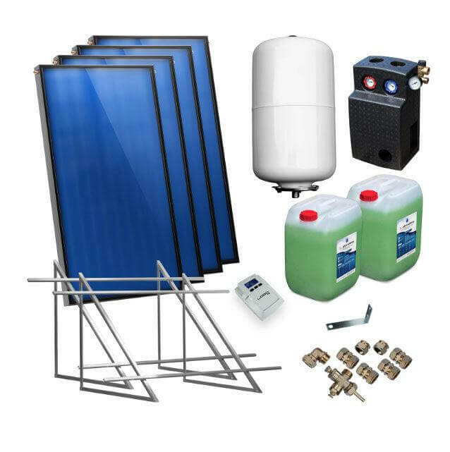 Solarpaket Flachkollektor AMX2.0 8.12 m² für Flachdach - GEMA Shop